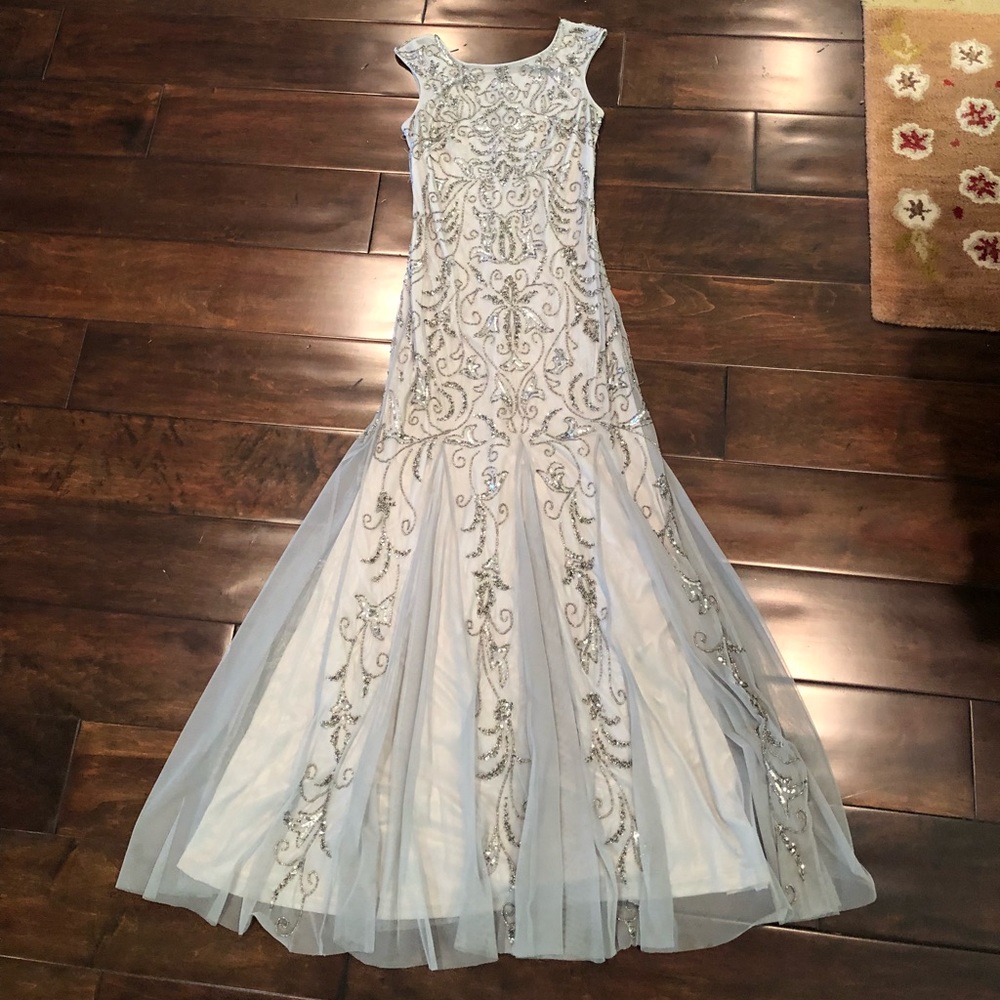 Floor length beaded gown